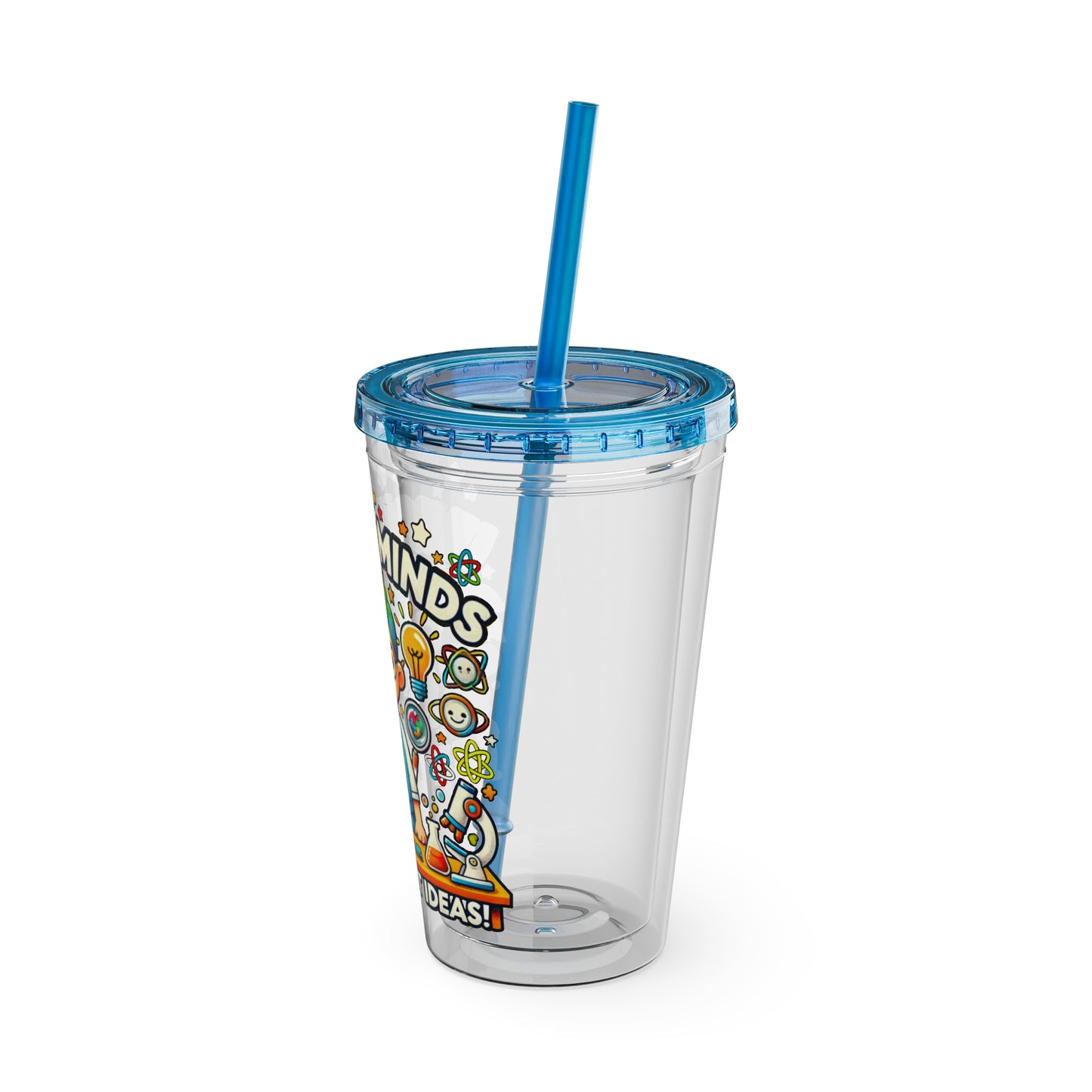 Unique Minds, Brightest Ideas - Boy Scientist - Sunsplash Tumbler with Straw, 16oz