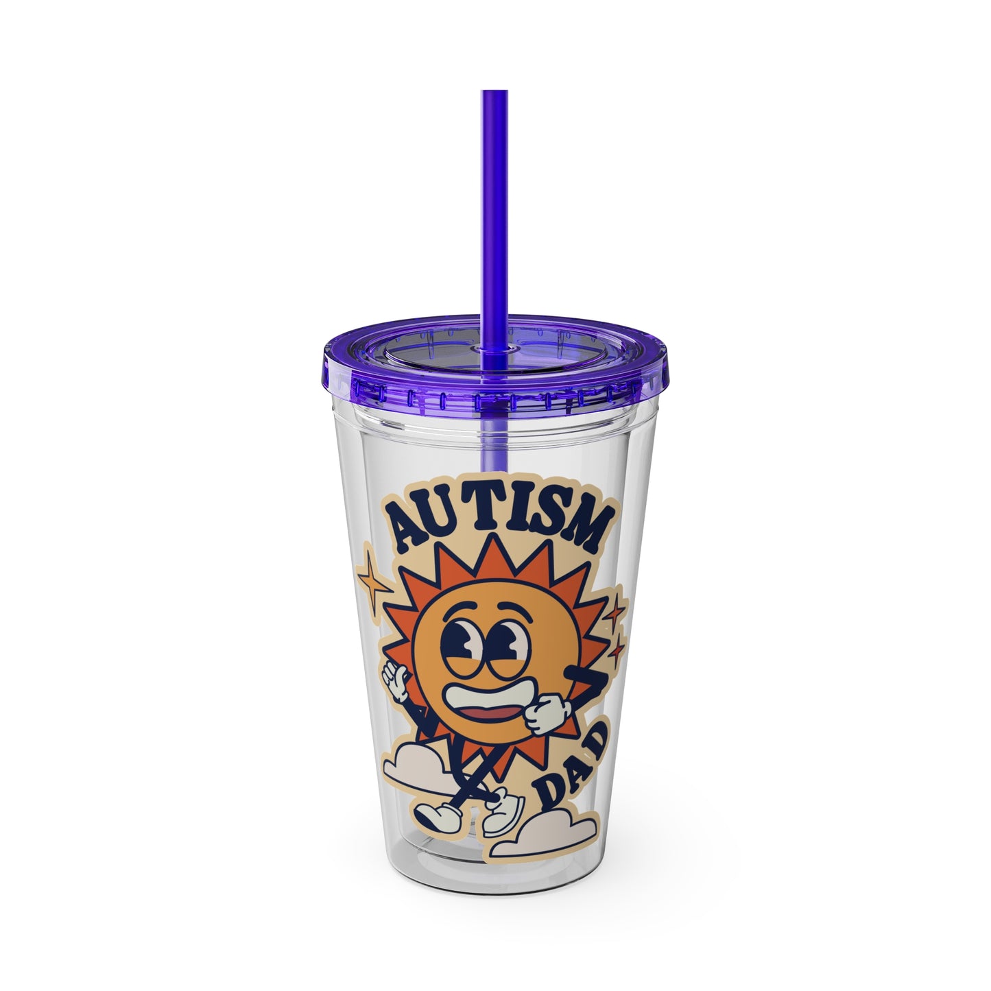 Autism Dad  - Sunsplash Tumbler with Straw, 16oz