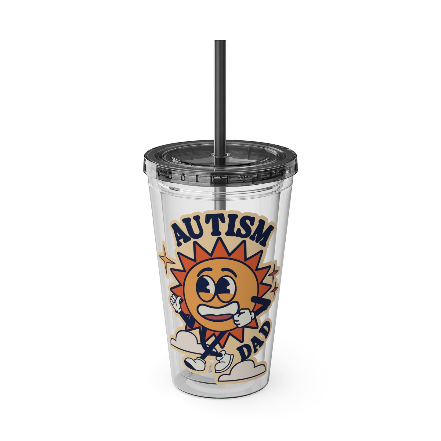 Autism Dad  - Sunsplash Tumbler with Straw, 16oz