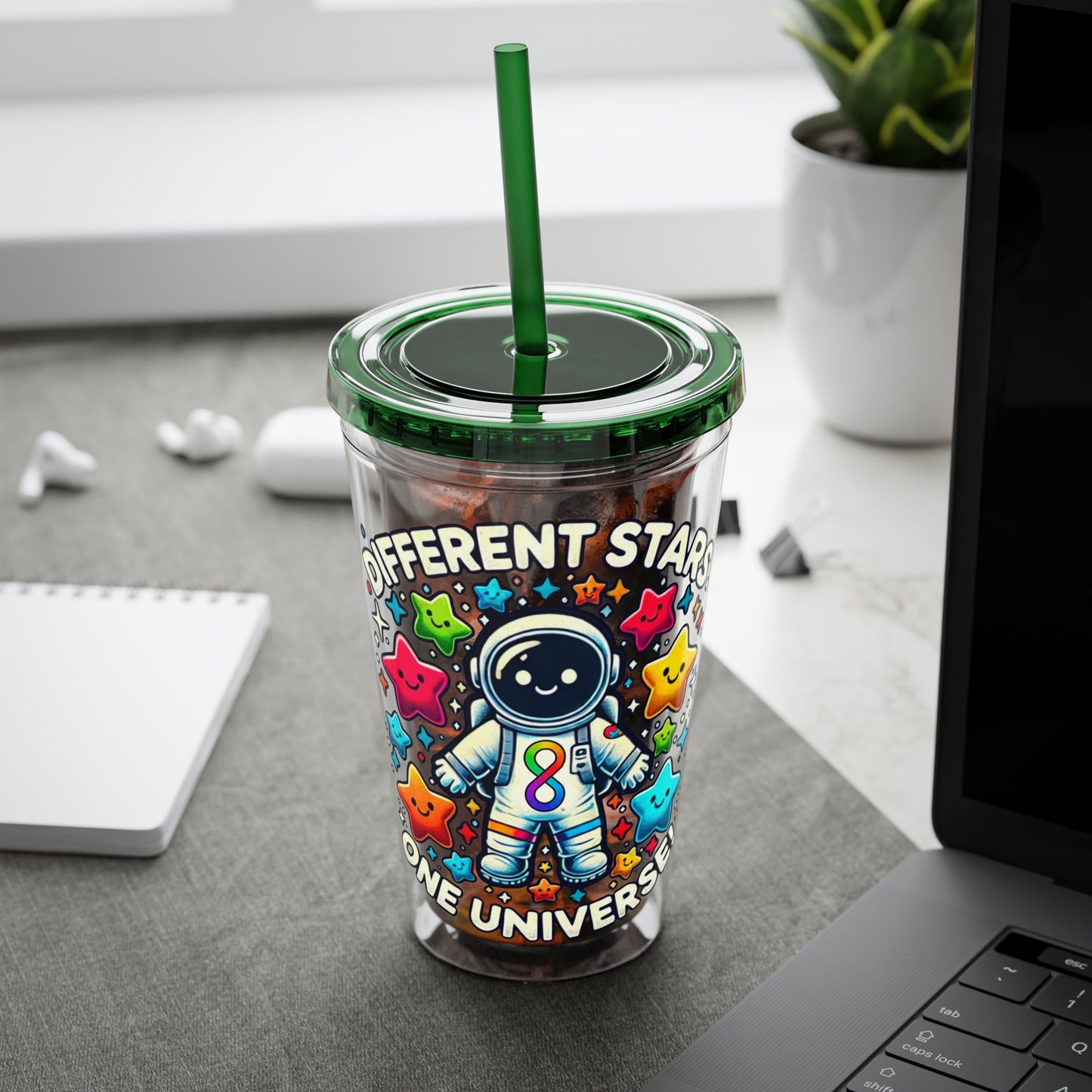 Different Stars, One Universe -Sunsplash Tumbler with Straw, 16oz