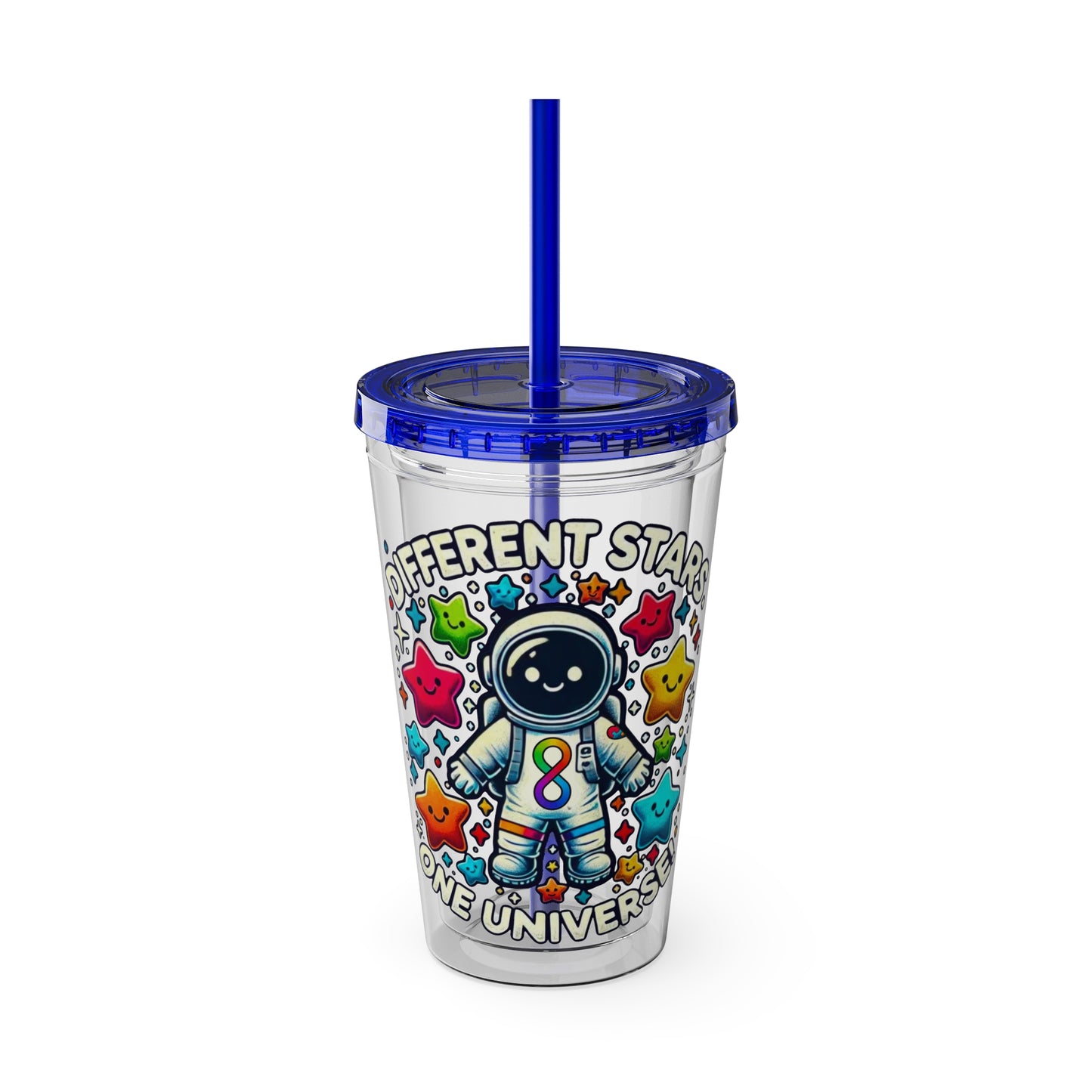 Different Stars, One Universe -Sunsplash Tumbler with Straw, 16oz