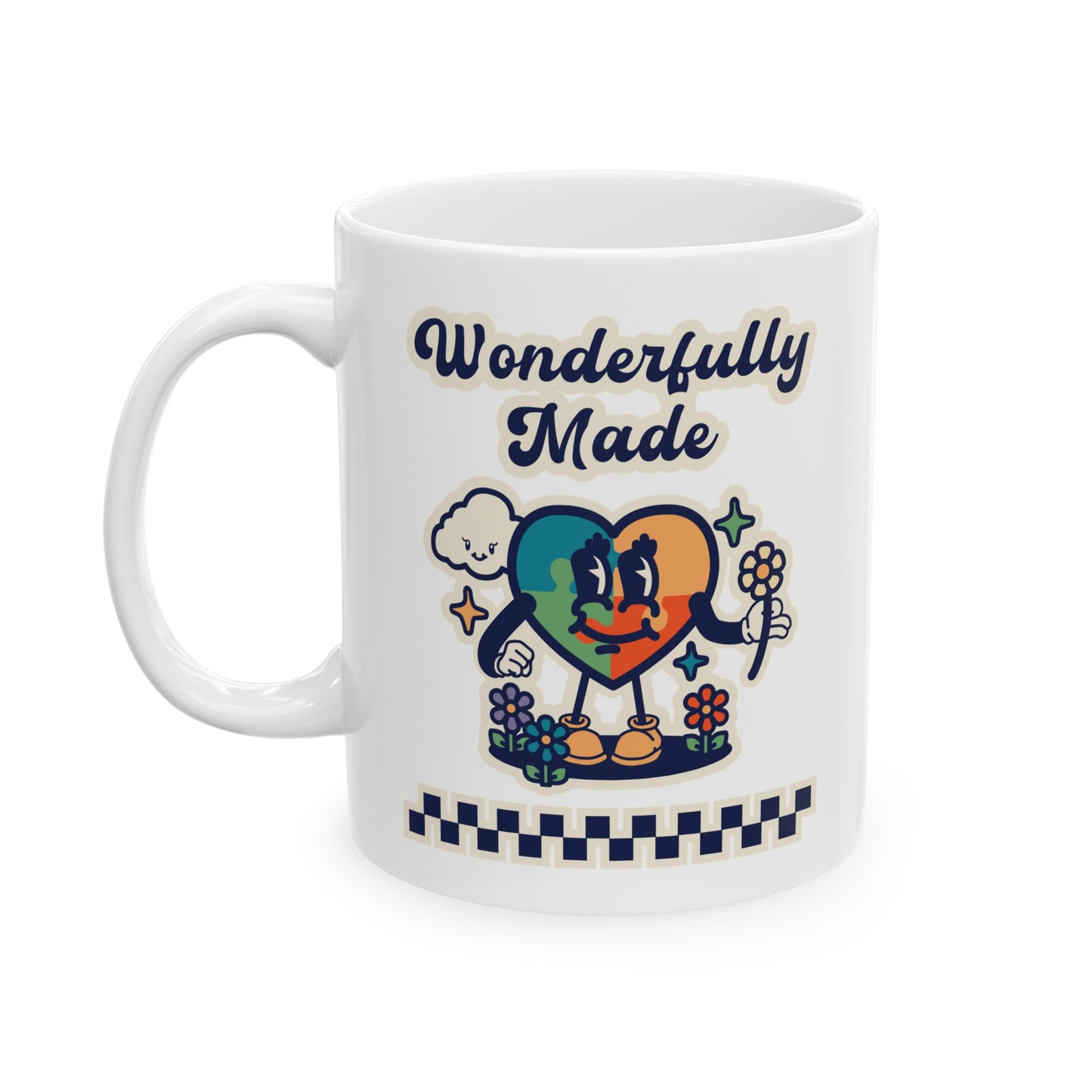 Wonderfully Made - Retro - Ceramic Mug, (11oz, 15oz)