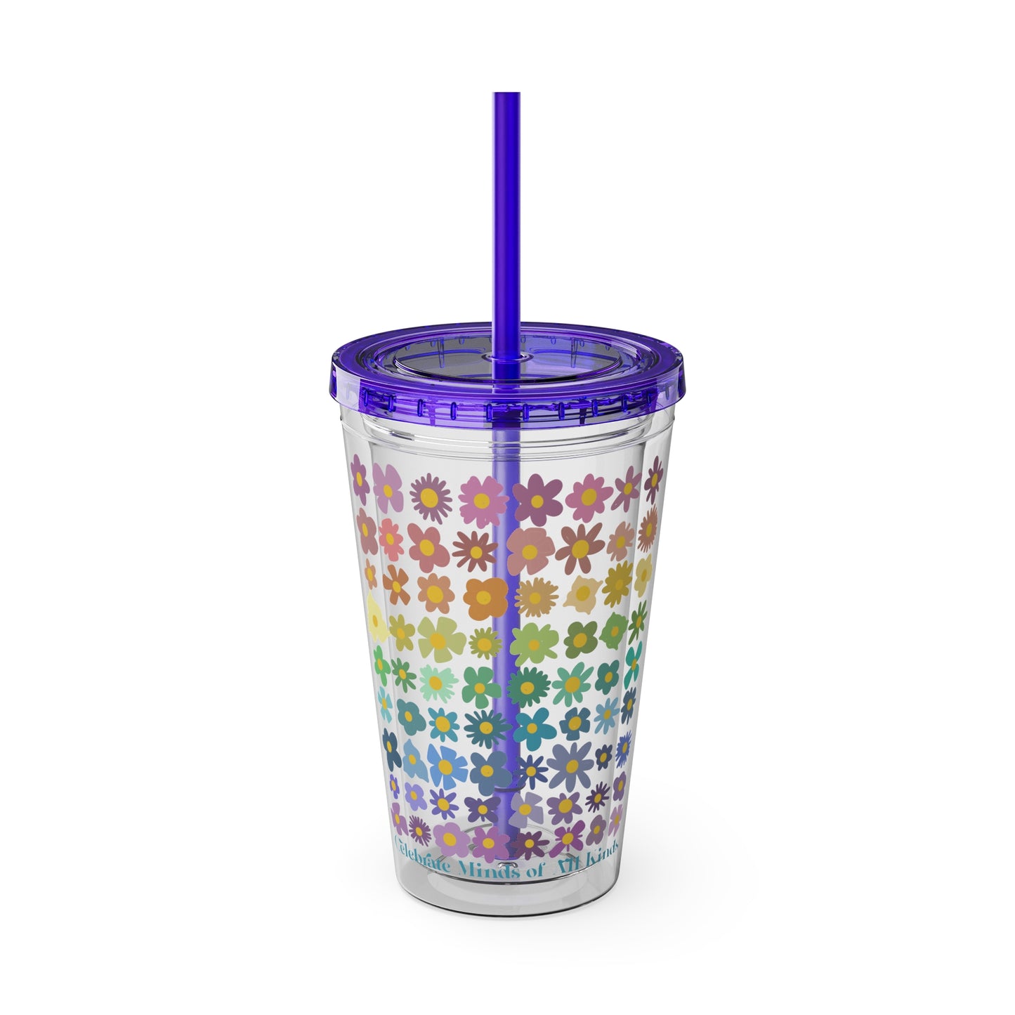 Celebrate Minds of All Kinds -Sunsplash Tumbler with Straw, 16oz