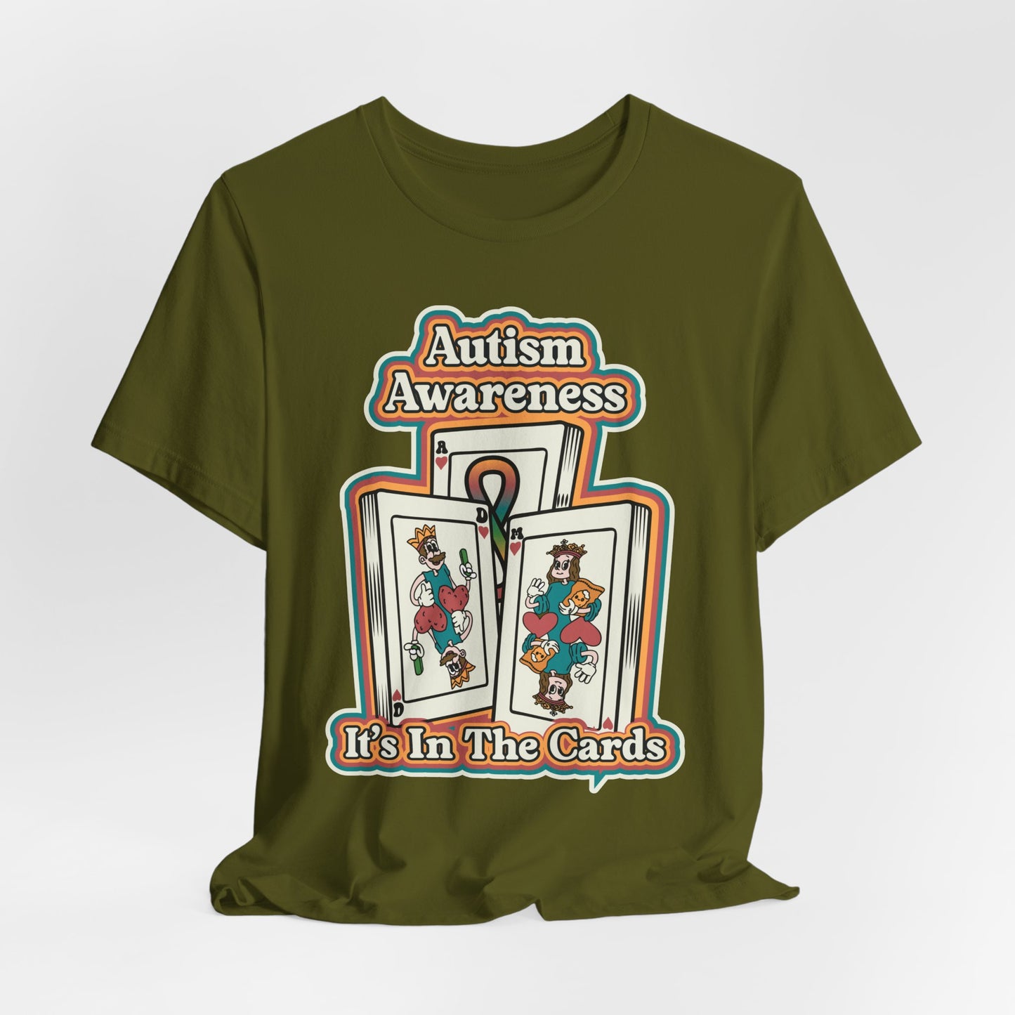 Autism Awareness, It's In The Cards - Adult Unisex Jersey Short Sleeve Tee