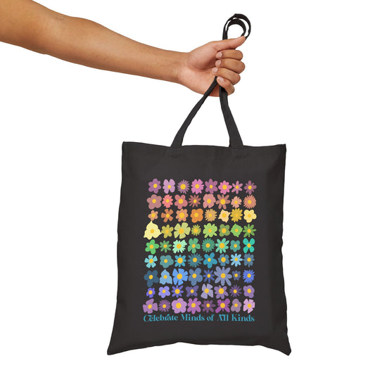 Celebrate Minds of All Kinds - Cotton Canvas Tote Bag