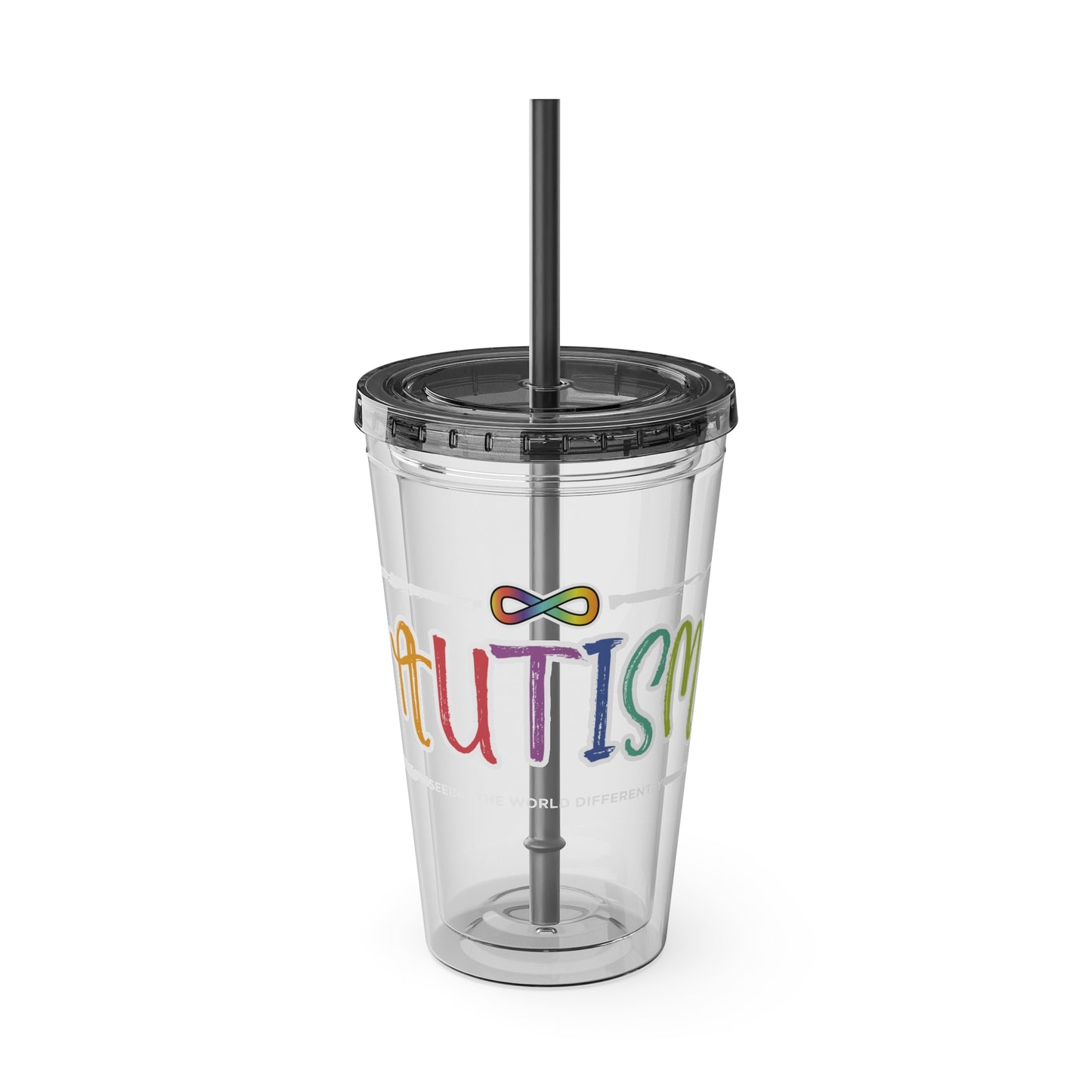 Seeing the World Differently -Sunsplash Tumbler with Straw, 16oz