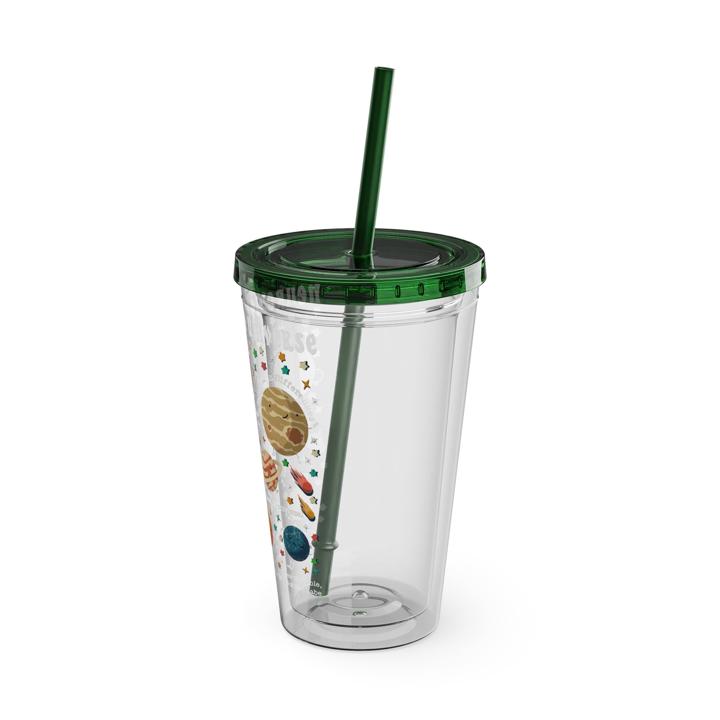 Neurodiverse Universe - Girl Astronaut -Sunsplash Tumbler with Straw, 16oz