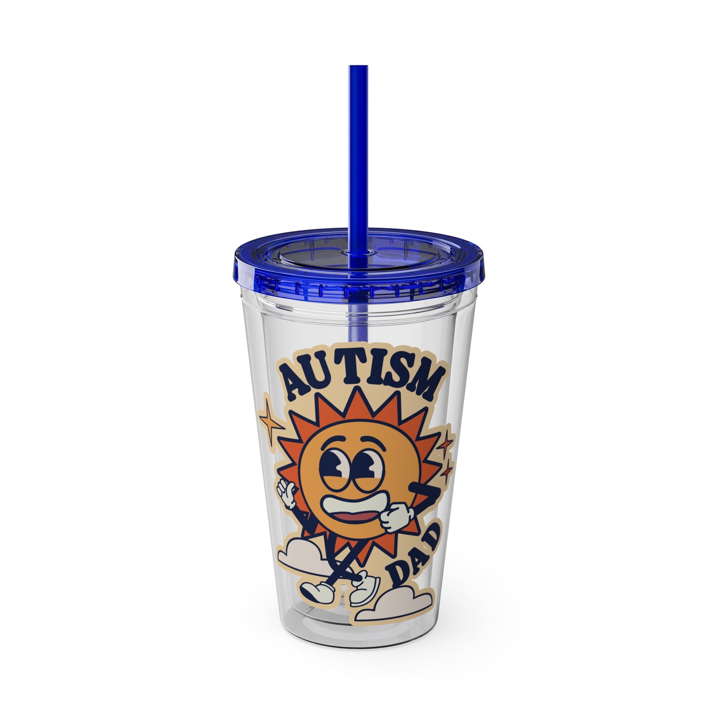 Autism Dad  - Sunsplash Tumbler with Straw, 16oz